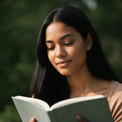 Person enjoying a quiet moment outdoors, emphasizing peace and stress reduction