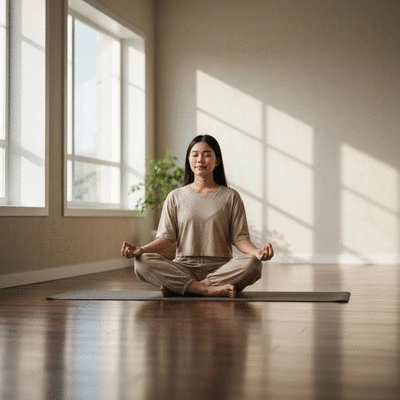 Person meditating peacefully to manage stress