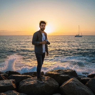 Person balancing work and personal life in a home office setting